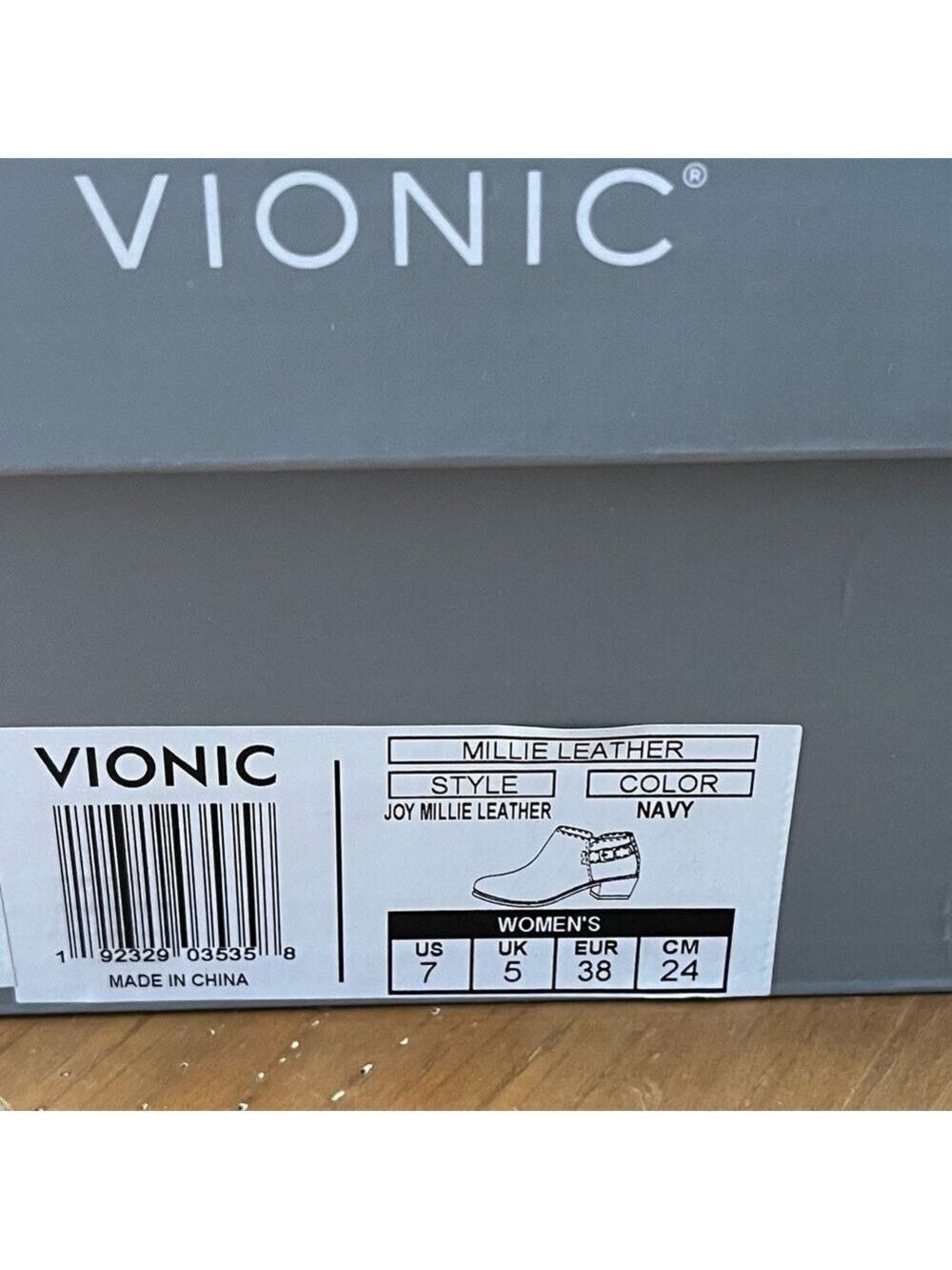 Vionic Women’s Joy Millie Leather Ankle Boots with Buckle Navy 7 - Picture 12 of 13